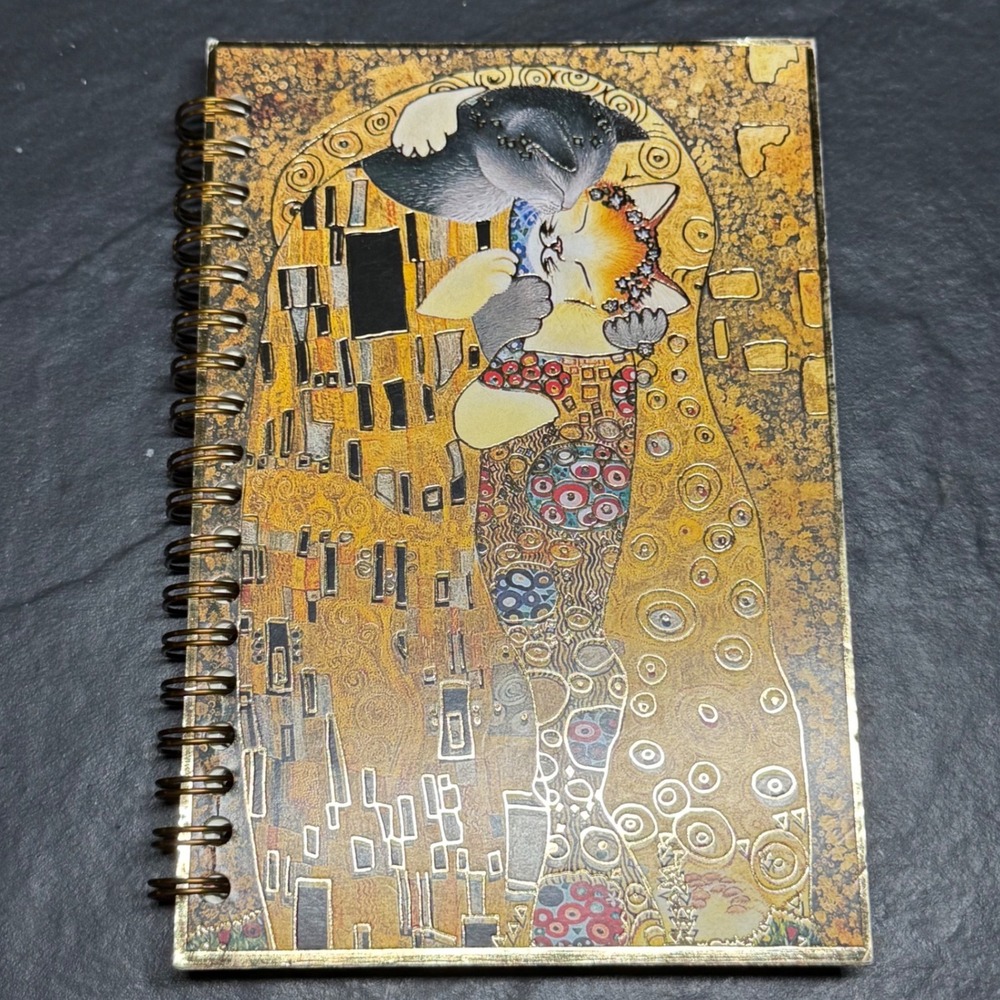 Anna Wischin Katzenkuss Spiral Notebook Cat Kiss Klimt Art Luka Basic Edition